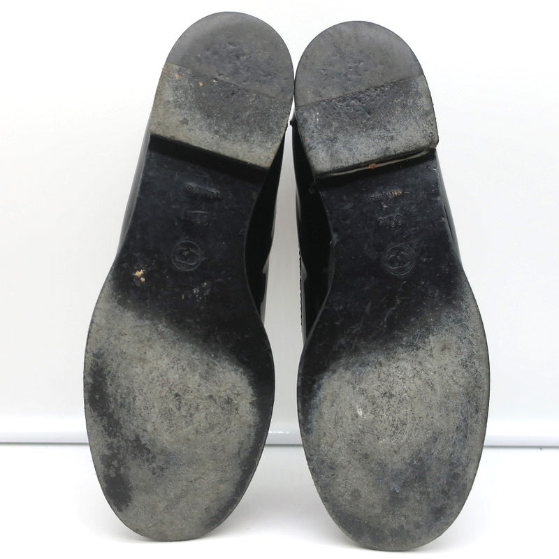 08P CC Loafers Black Patent Leather Size 39.5 Slip-On Flats product image 12, provided for visual reference and product