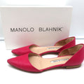 Manolo Blahnik d'Orsay Pointed Toe Flats Soussaba Fuchsia Leather Size 36.5 product image 1, provided for visual reference