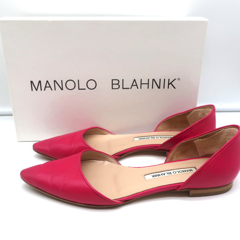 Manolo Blahnik d'Orsay Pointed Toe Flats Soussaba Fuchsia Leather Size 36.5 product image 1, provided for visual reference