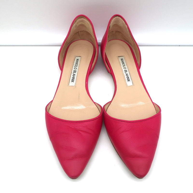 Manolo Blahnik d'Orsay Pointed Toe Flats Soussaba Fuchsia Leather Size 36.5 product image 4, provided for visual reference