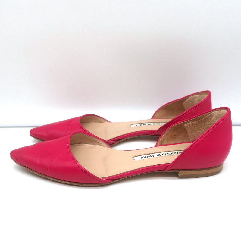 Manolo Blahnik d'Orsay Pointed Toe Flats Soussaba Fuchsia Leather Size 36.5 product image 6, provided for visual reference