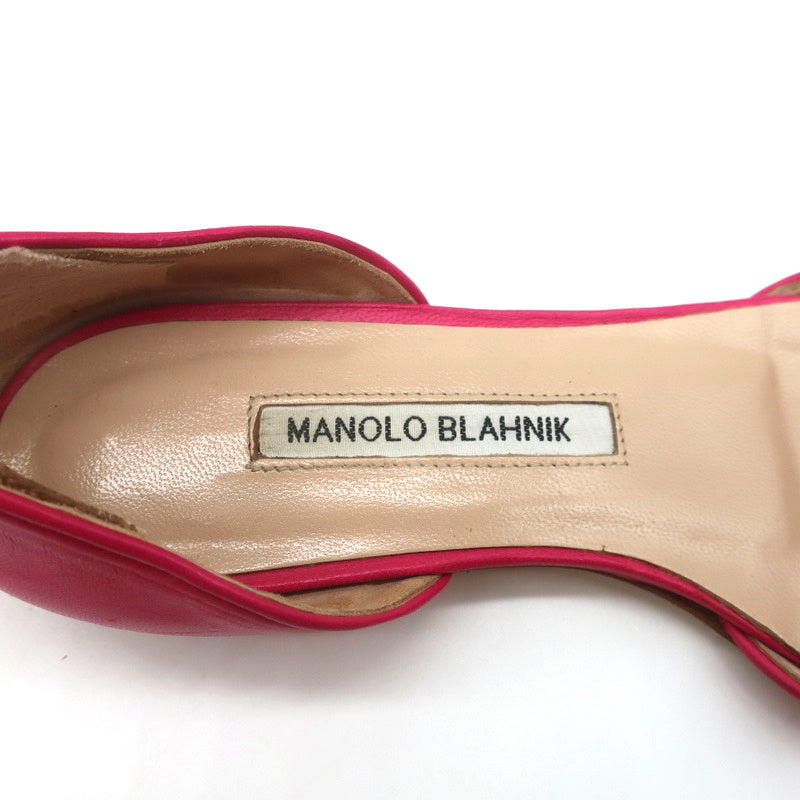 Manolo Blahnik d'Orsay Pointed Toe Flats Soussaba Fuchsia Leather Size 36.5 product image 10, provided for visual reference