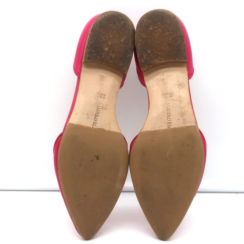 Manolo Blahnik d'Orsay Pointed Toe Flats Soussaba Fuchsia Leather Size 36.5 product image 11, provided for visual reference