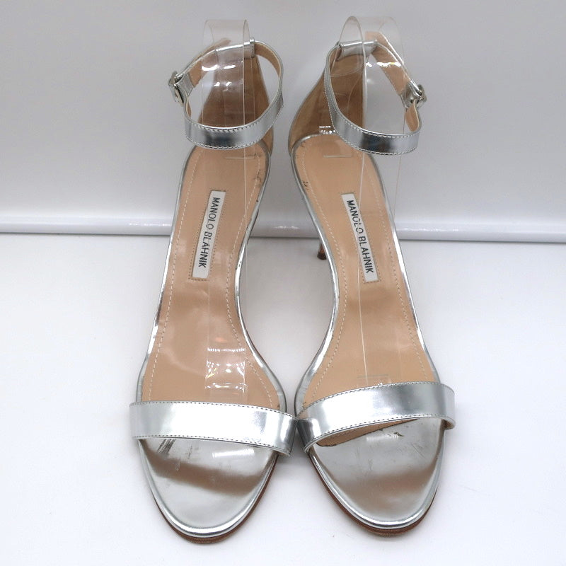 Ankle Strap Sandals Silver Metallic Leather Size 41.5 product image 4, provided for visual reference and product detail