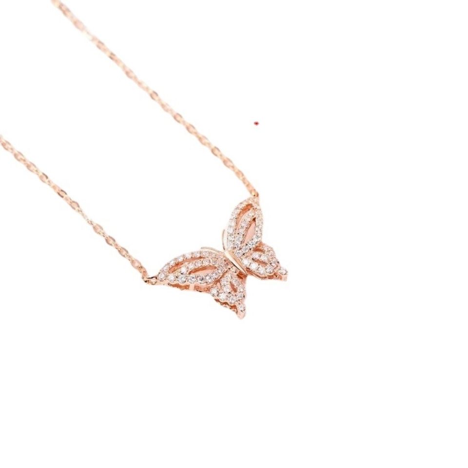 Butterfly diamond-encrusted collarbone chain product image 3, provided for visual reference and product detail review