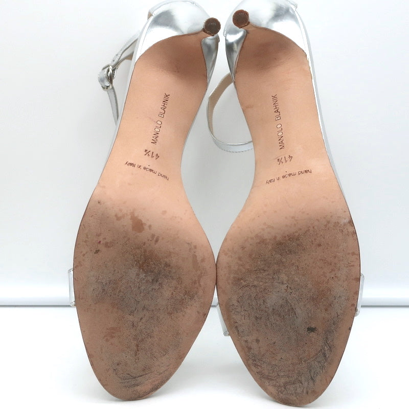 Ankle Strap Sandals Silver Metallic Leather Size 41.5 product image 11, provided for visual reference and product detail
