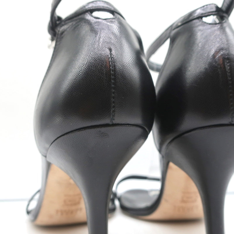 Stuart Weitzman Nunaked Ankle Strap Sandals Black Leather Size 10.5 product image 8, provided for visual reference and