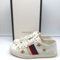 Gucci Ace Bees & Stars Embroidered Sneakers White Leather Size 35.5 product image 1, provided for visual reference and