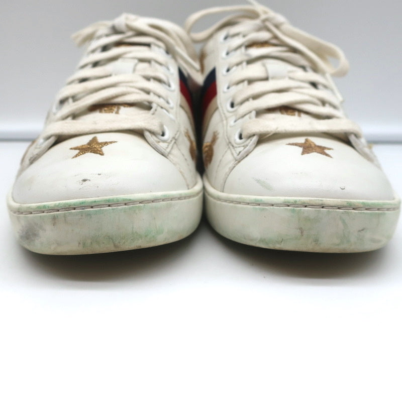 Gucci Ace Bees & Stars Embroidered Sneakers White Leather Size 35.5 product image 6, provided for visual reference and