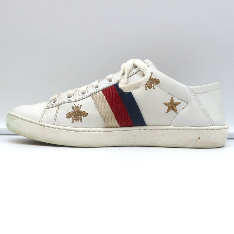Gucci Ace Bees & Stars Embroidered Sneakers White Leather Size 35.5 product image 8, provided for visual reference and