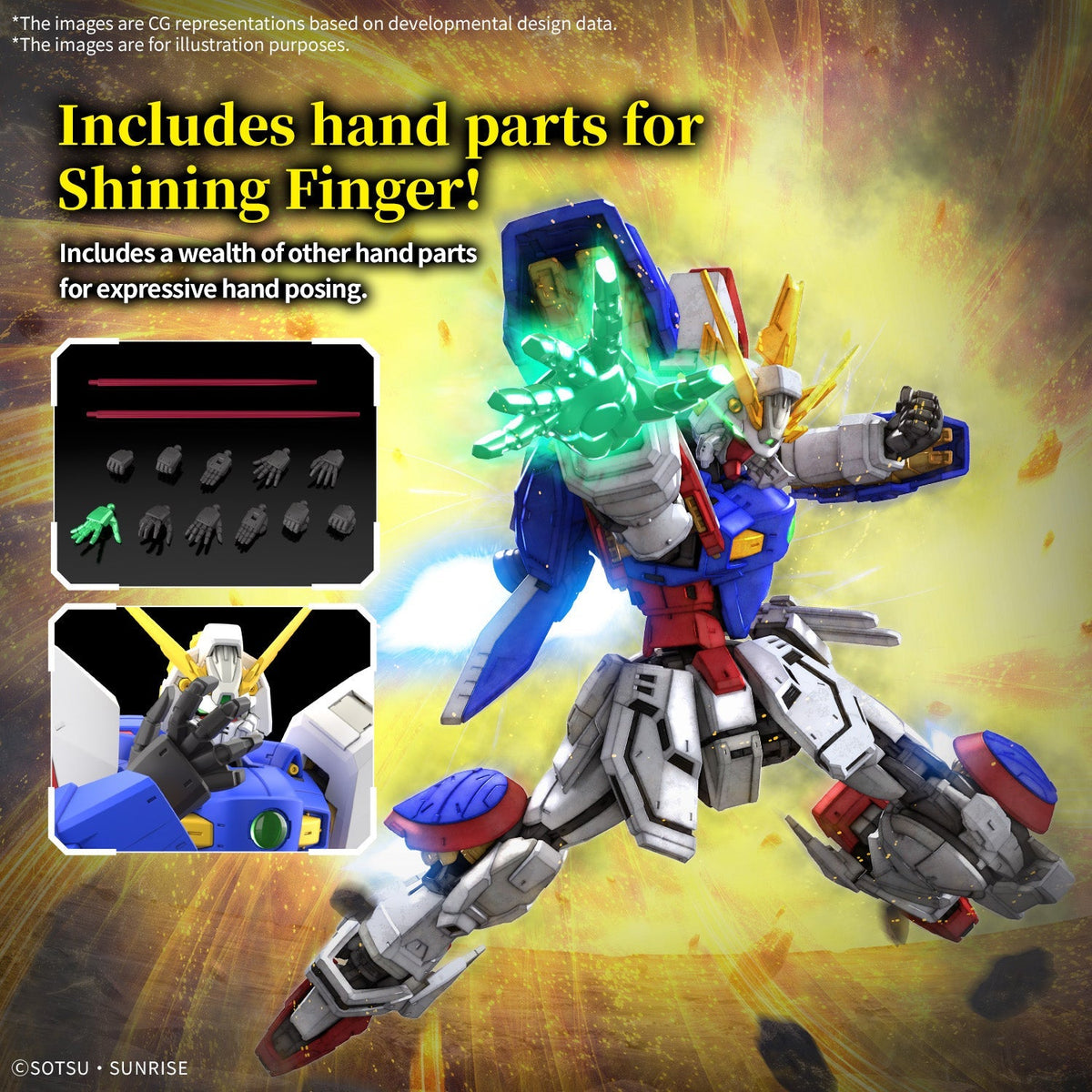 Gundam 1/144 RG #42 G Gundam GF13-017NJ Shining Gundam Model Kit product image 8, provided for visual reference and product