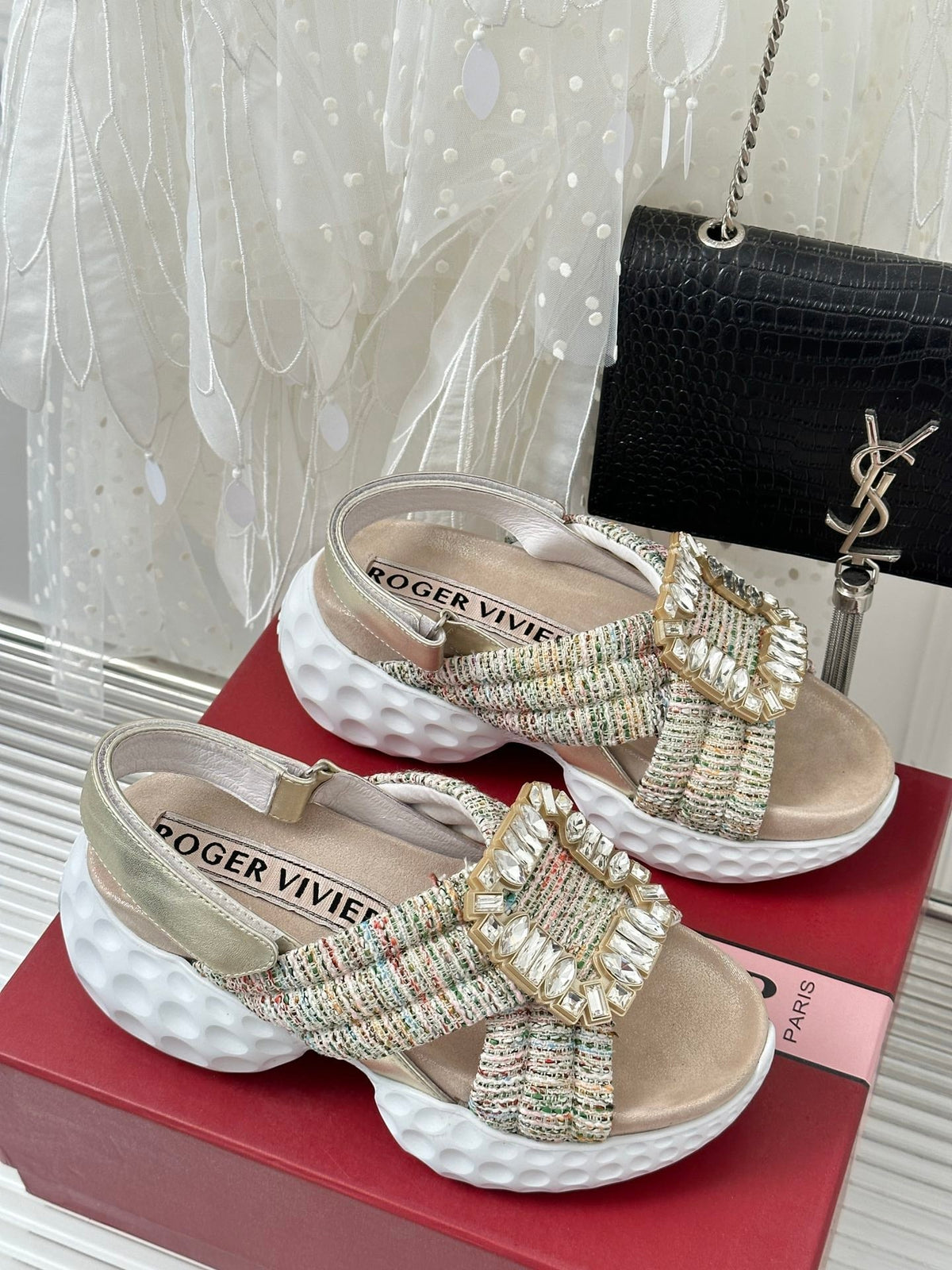 2023 Diamond Buckle Silk Sandals-S33 product image 5, provided for visual reference and product detail review