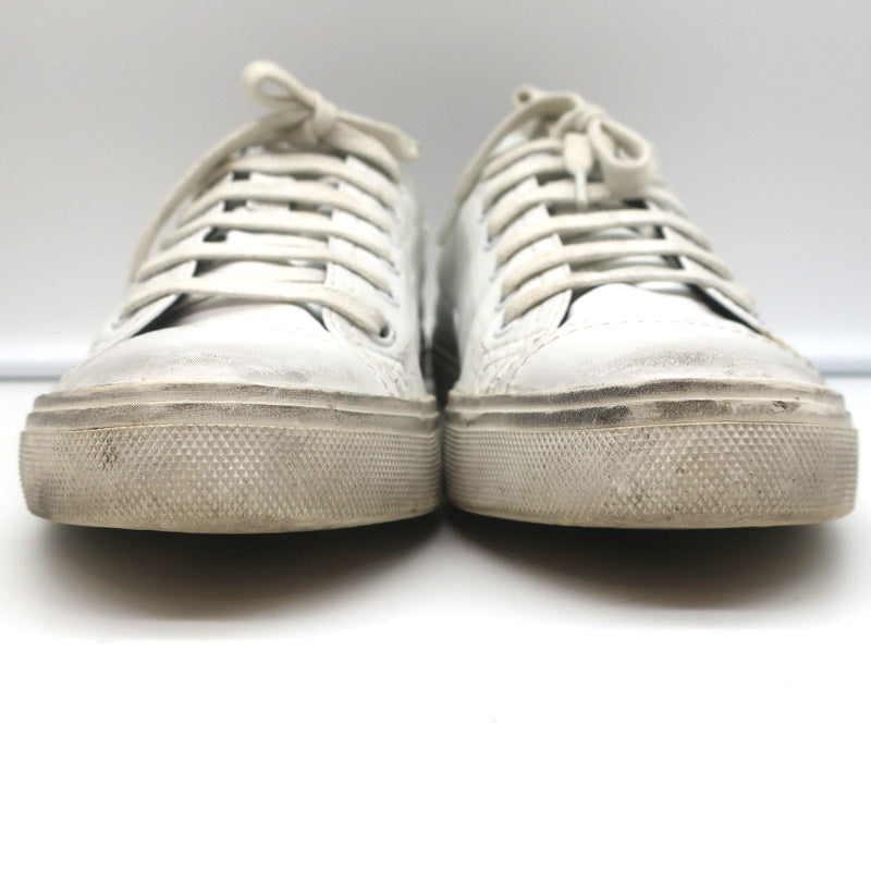 Saint Laurent Cap Toe Low Top Sneakers White Leather Size 40.5 product image 5, provided for visual reference and product