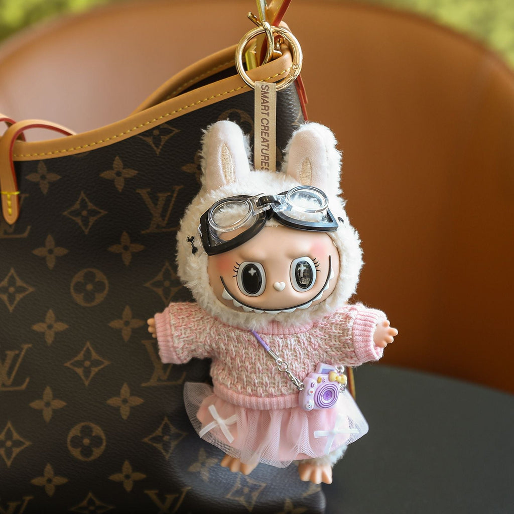 (Baby + clothes) Sitting party baby clothes plush vinyl face doll bag pendant girl gift product image 10, provided for