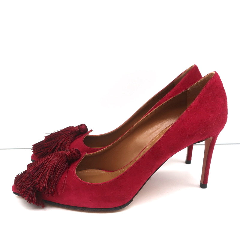 Aquazzura Love Tassel Pumps Red Suede Size 36.5 Pointed Toe Heels product image 6, provided for visual reference and product