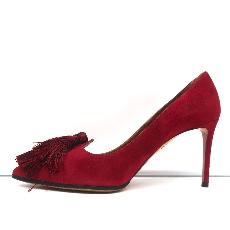 Aquazzura Love Tassel Pumps Red Suede Size 36.5 Pointed Toe Heels product image 7, provided for visual reference and product