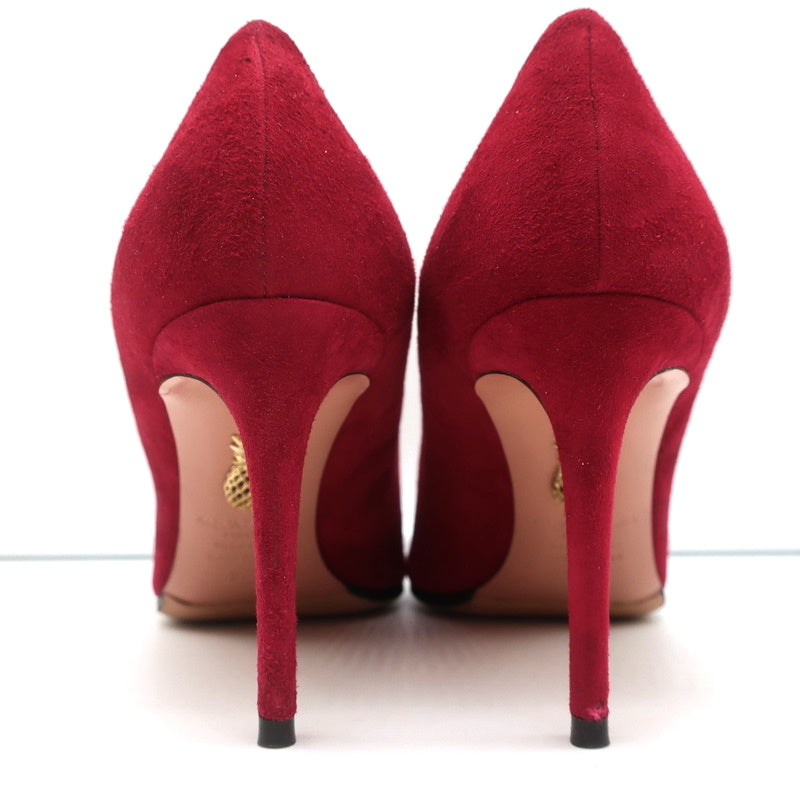 Aquazzura Love Tassel Pumps Red Suede Size 36.5 Pointed Toe Heels product image 8, provided for visual reference and product