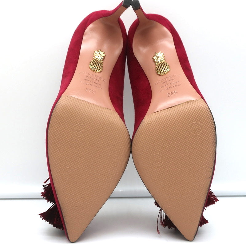 Aquazzura Love Tassel Pumps Red Suede Size 36.5 Pointed Toe Heels product image 11, provided for visual reference and