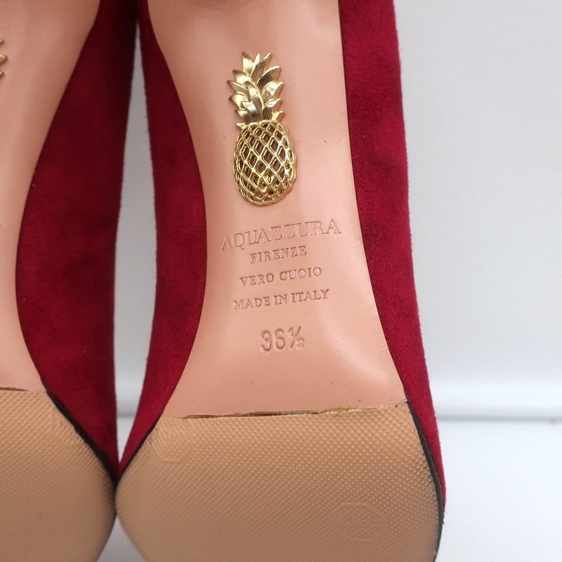 Aquazzura Love Tassel Pumps Red Suede Size 36.5 Pointed Toe Heels product image 12, provided for visual reference and