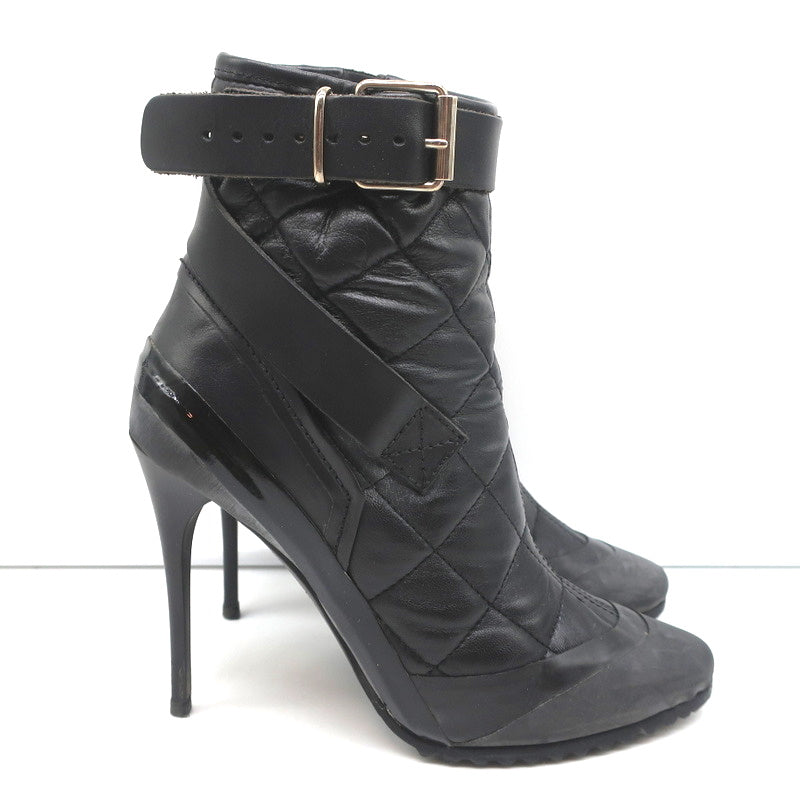 BB Brit Beverley 100 Ankle Boots Black Quilted Leather & Rubber Size 37 product image 3, provided for visual reference and