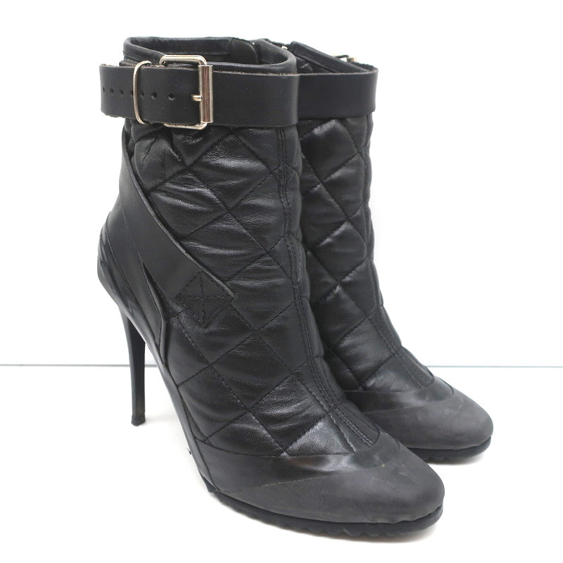BB Brit Beverley 100 Ankle Boots Black Quilted Leather & Rubber Size 37 product image 2, provided for visual reference and