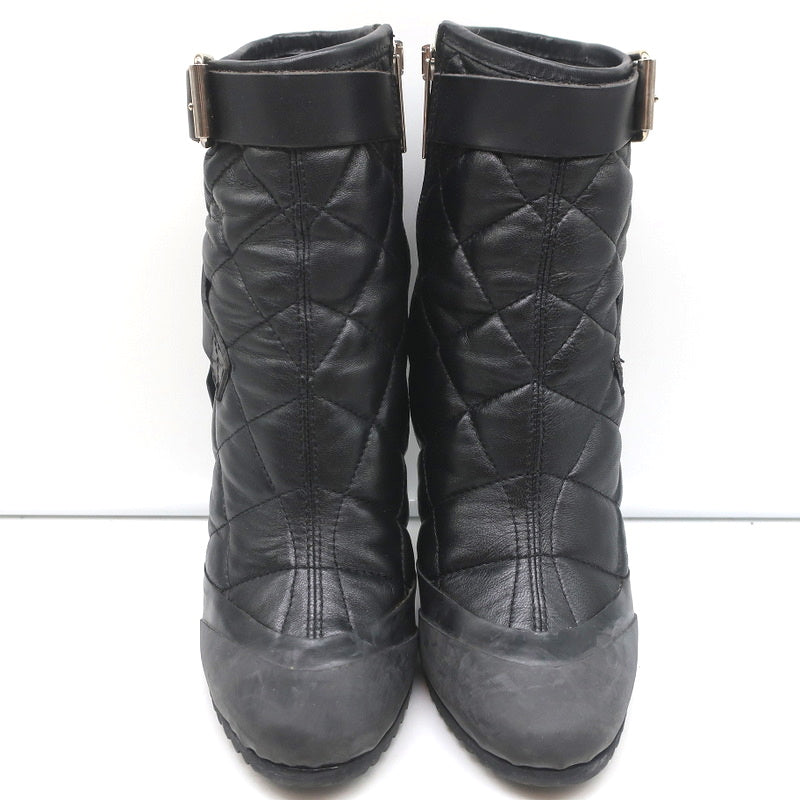 BB Brit Beverley 100 Ankle Boots Black Quilted Leather & Rubber Size 37 product image 4, provided for visual reference and