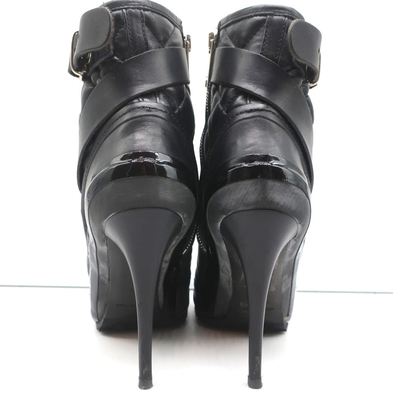 BB Brit Beverley 100 Ankle Boots Black Quilted Leather & Rubber Size 37 product image 8, provided for visual reference and
