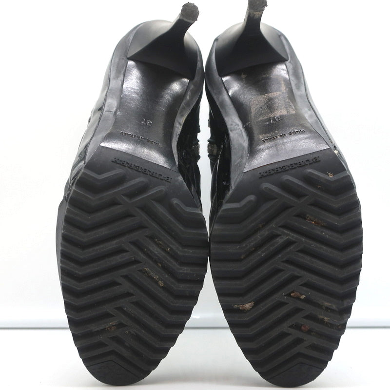 BB Brit Beverley 100 Ankle Boots Black Quilted Leather & Rubber Size 37 product image 11, provided for visual reference and