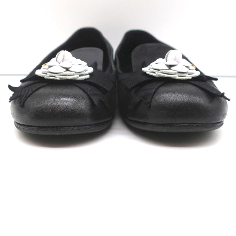13B Camellia Cap Toe Flats Black Leather Size 37 product image 6, provided for visual reference and product detail review