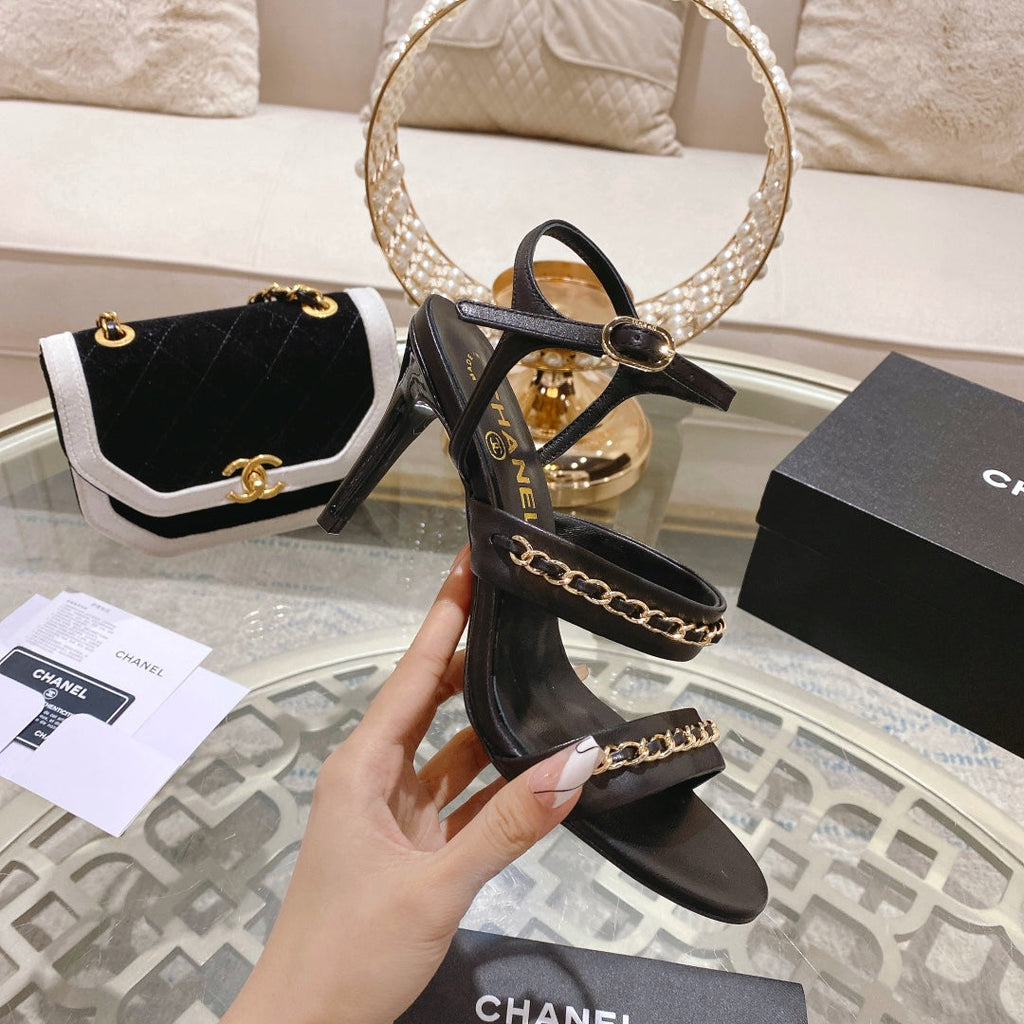 2023 catwalk style double C chain sandals -S40 product image 5, provided for visual reference and product detail review