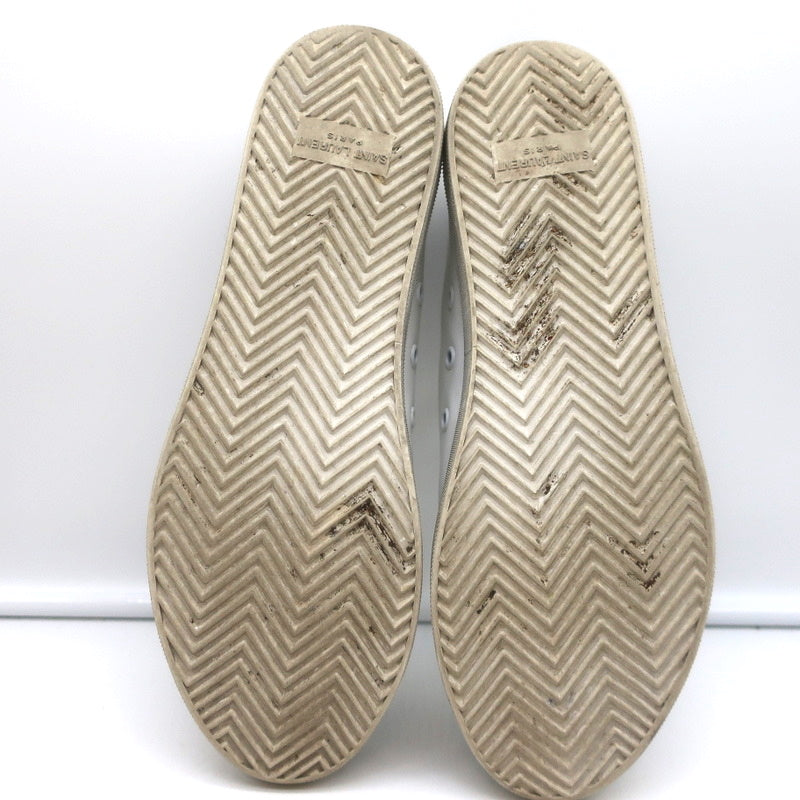 Saint Laurent Cap Toe Low Top Sneakers White Leather Size 40.5 product image 11, provided for visual reference and product