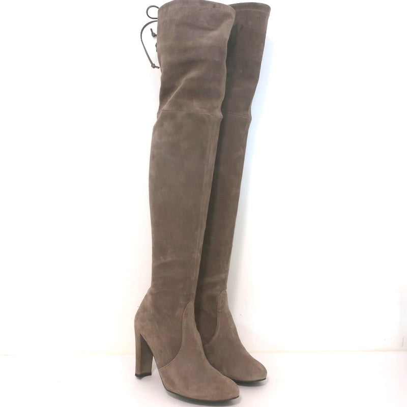 Stuart Weitzman Highland Over the Knee Boots Praline Suede Size 5.5 product image 1, provided for visual reference and