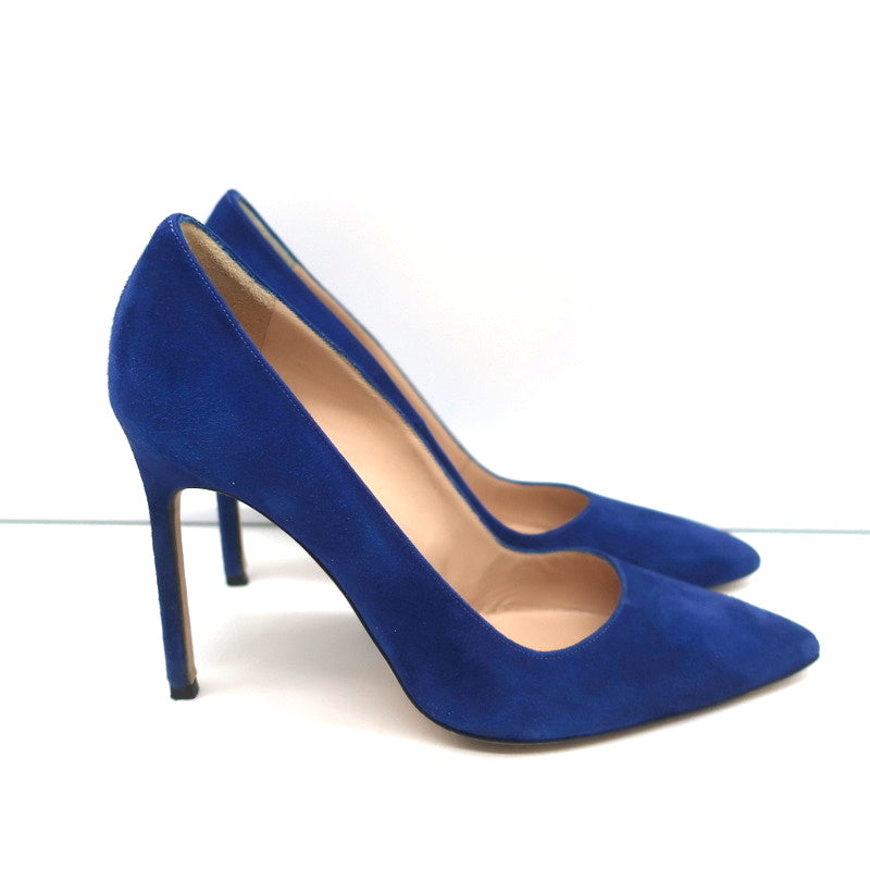 Manolo Blahnik BB 105 Pumps Blue Suede Size 36 Pointed Toe Heels product image 2, provided for visual reference and product