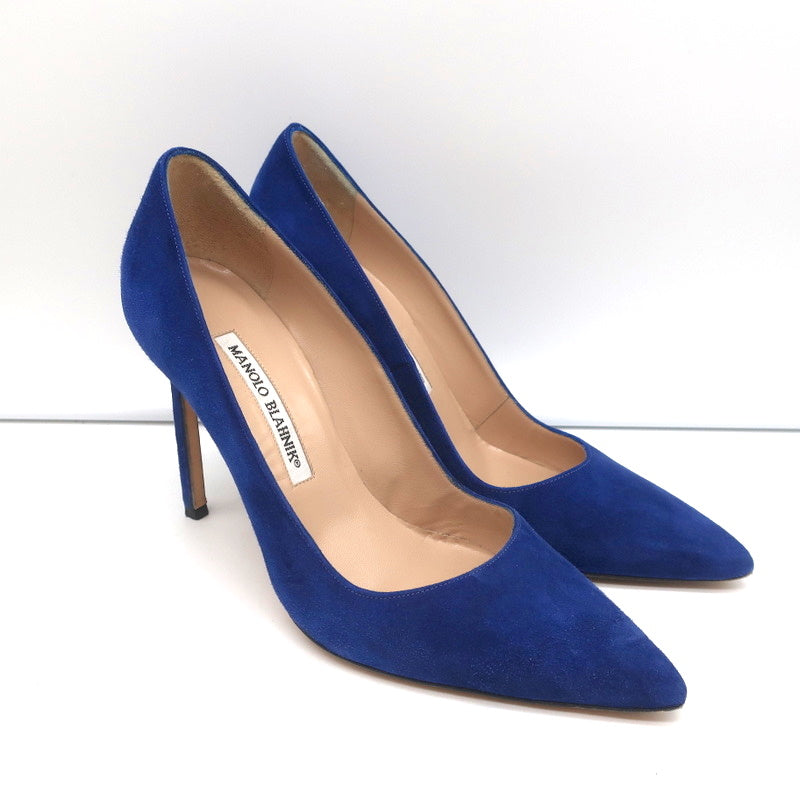 Manolo Blahnik BB 105 Pumps Blue Suede Size 36 Pointed Toe Heels product image 1, provided for visual reference and product