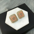Pink ceramic stud earrings product image 1, provided for visual reference and product detail review