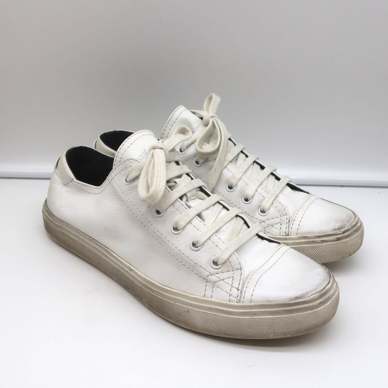 Saint Laurent Cap Toe Low Top Sneakers White Leather Size 40.5 product image 1, provided for visual reference and product