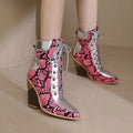New Fashion Pointed Colored High Heel Short Boots product image 1, provided for visual reference and product detail review