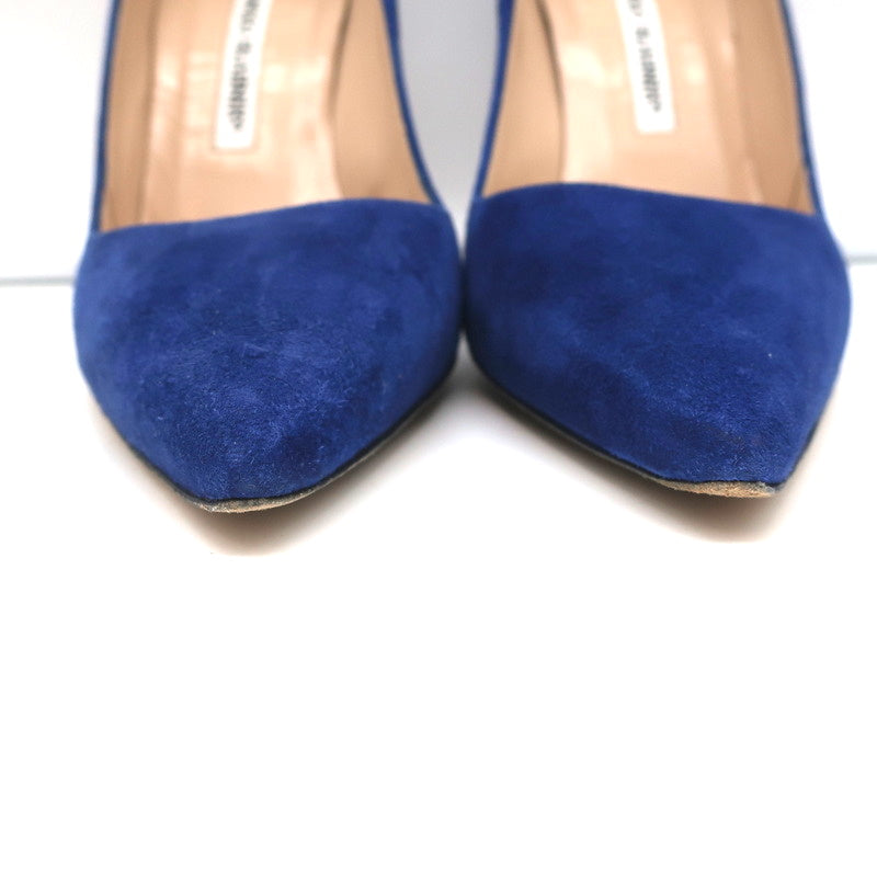 Manolo Blahnik BB 105 Pumps Blue Suede Size 36 Pointed Toe Heels product image 4, provided for visual reference and product