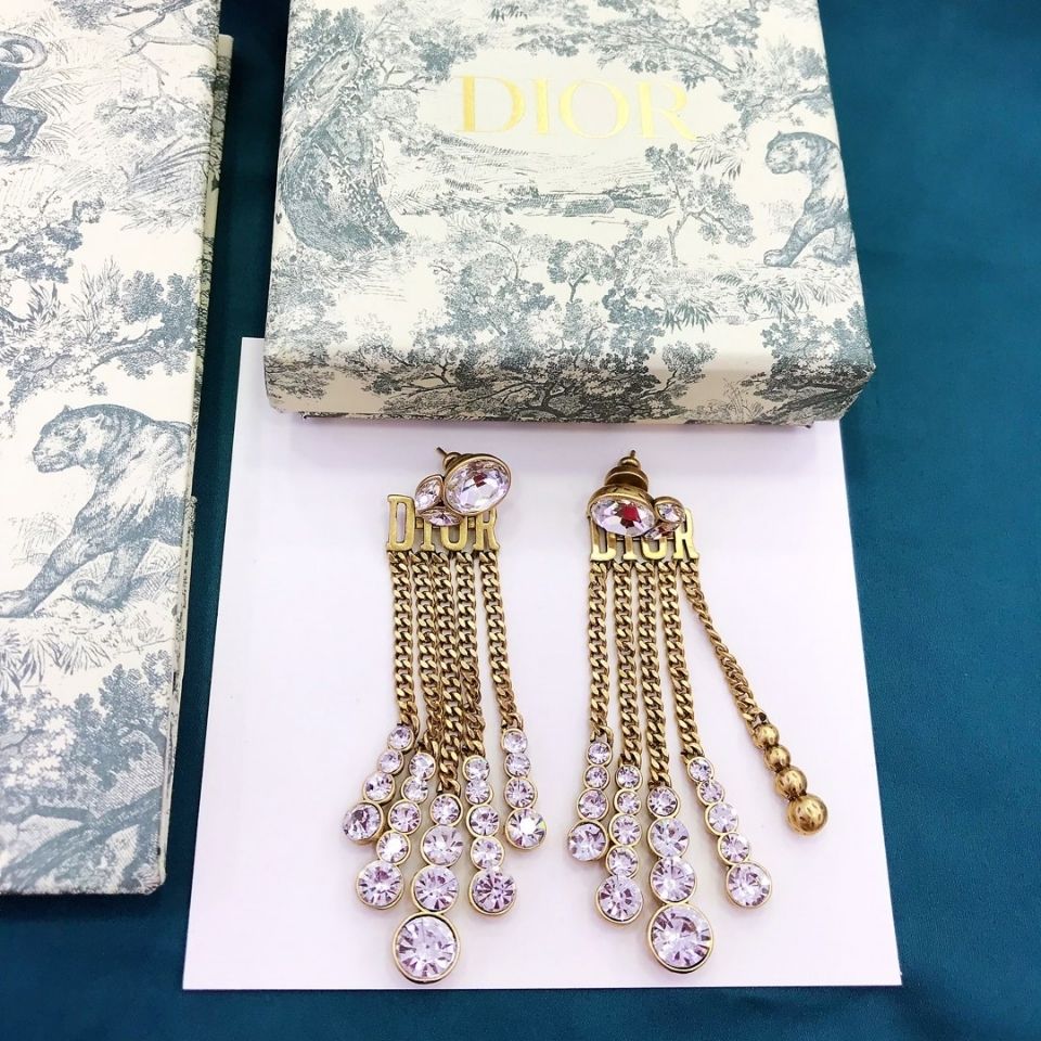 Vintage Full Diamond Tassel Earrings product image 3, provided for visual reference and product detail review