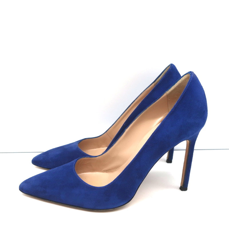 Manolo Blahnik BB 105 Pumps Blue Suede Size 36 Pointed Toe Heels product image 5, provided for visual reference and product