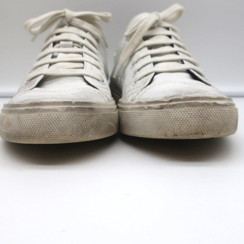 Saint Laurent Cap Toe Low Top Sneakers White Leather Size 40.5 product image 5, provided for visual reference and product