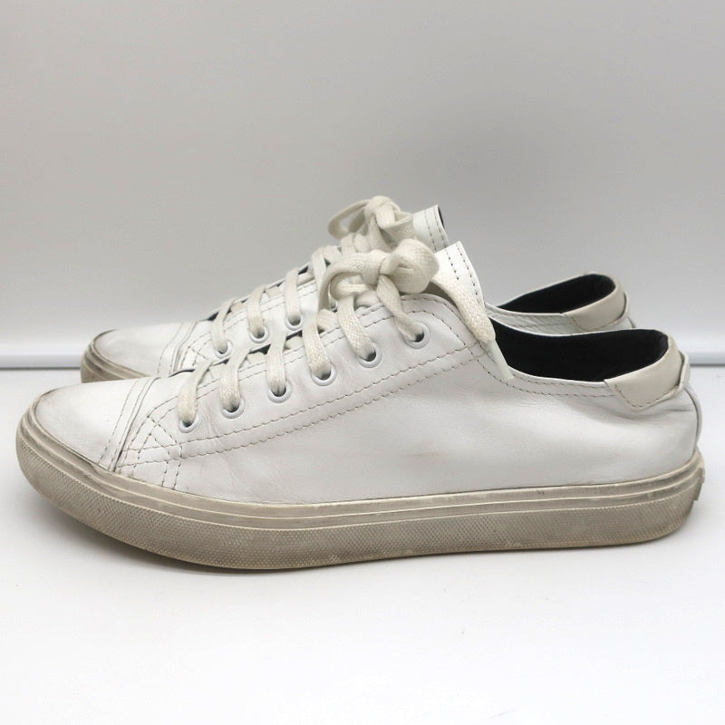 Saint Laurent Cap Toe Low Top Sneakers White Leather Size 40.5 product image 6, provided for visual reference and product