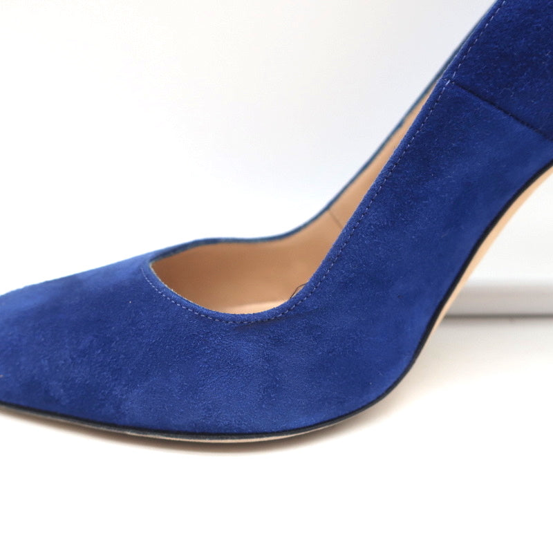 Manolo Blahnik BB 105 Pumps Blue Suede Size 36 Pointed Toe Heels product image 7, provided for visual reference and product