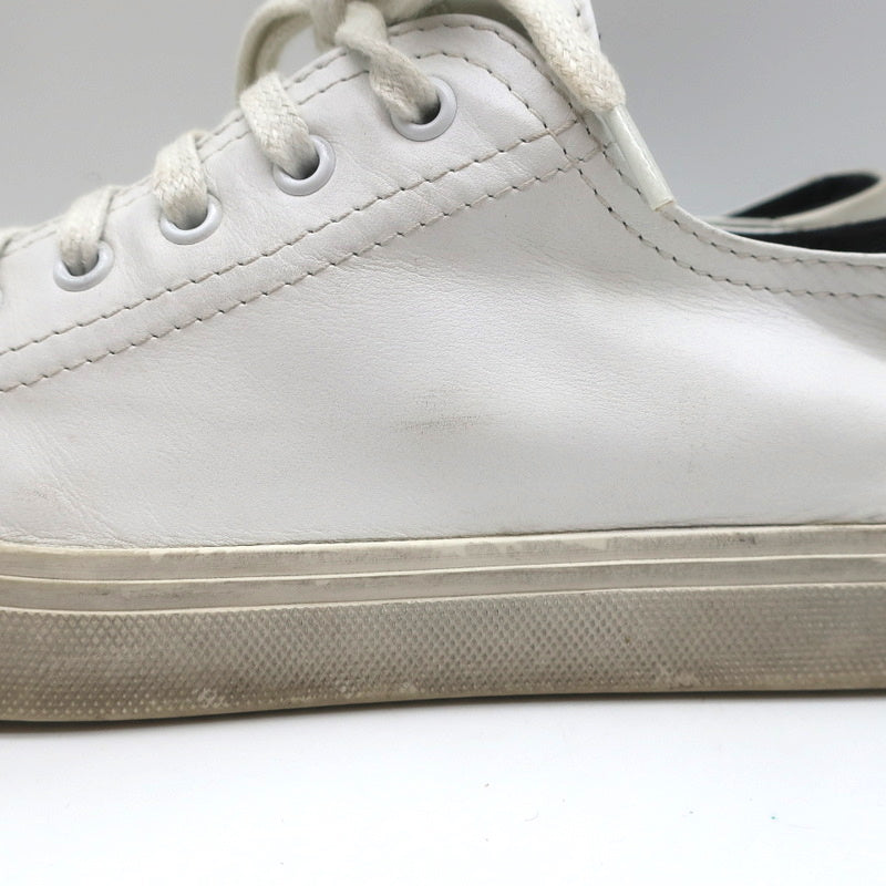 Saint Laurent Cap Toe Low Top Sneakers White Leather Size 40.5 product image 7, provided for visual reference and product