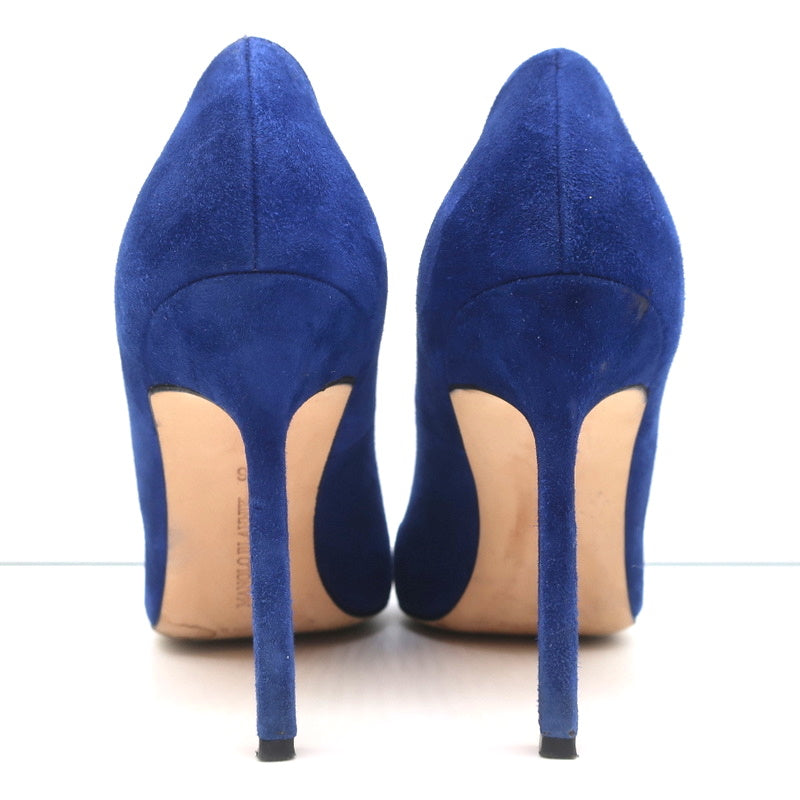 Manolo Blahnik BB 105 Pumps Blue Suede Size 36 Pointed Toe Heels product image 8, provided for visual reference and product