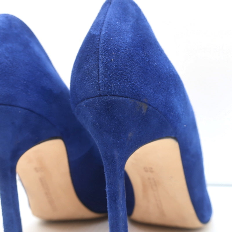 Manolo Blahnik BB 105 Pumps Blue Suede Size 36 Pointed Toe Heels product image 9, provided for visual reference and product