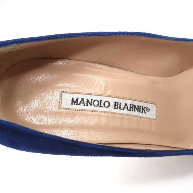 Manolo Blahnik BB 105 Pumps Blue Suede Size 36 Pointed Toe Heels product image 10, provided for visual reference and product