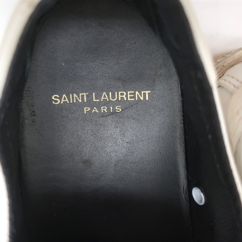 Saint Laurent Cap Toe Low Top Sneakers White Leather Size 40.5 product image 10, provided for visual reference and product