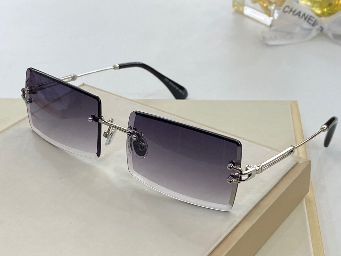 6 Colors Conjoined Lens Rimless Sunglasses product image 3, provided for visual reference and product detail review