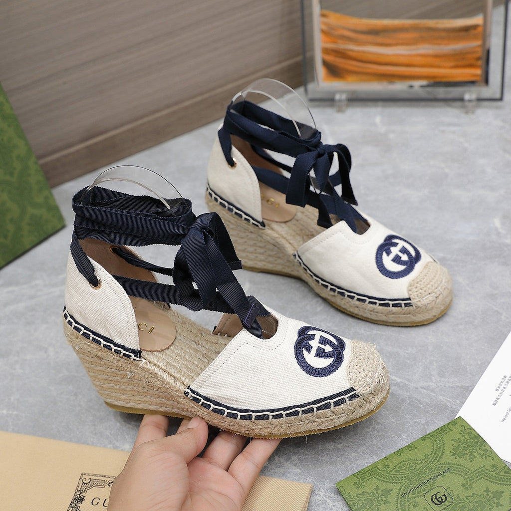 2023 GG Cotton Canvas Sandals-S58 product image 3, provided for visual reference and product detail review